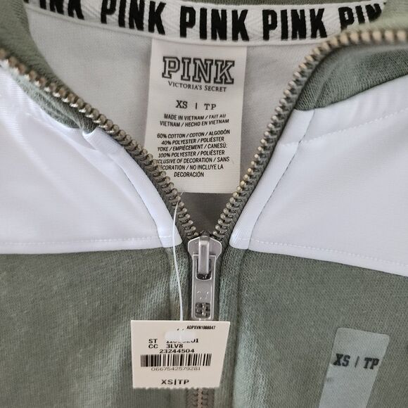 Pink Victoria's Secret Sweatshirt Love Pink with Zip NWT XS - Picture 3 of 4